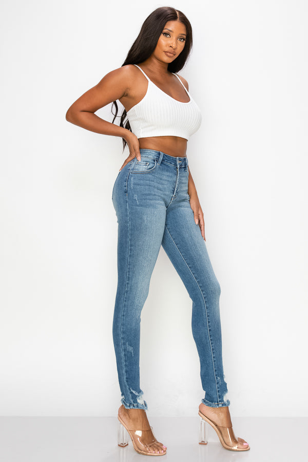 Claire - High Rise Lightly Destructed Premium Skinny