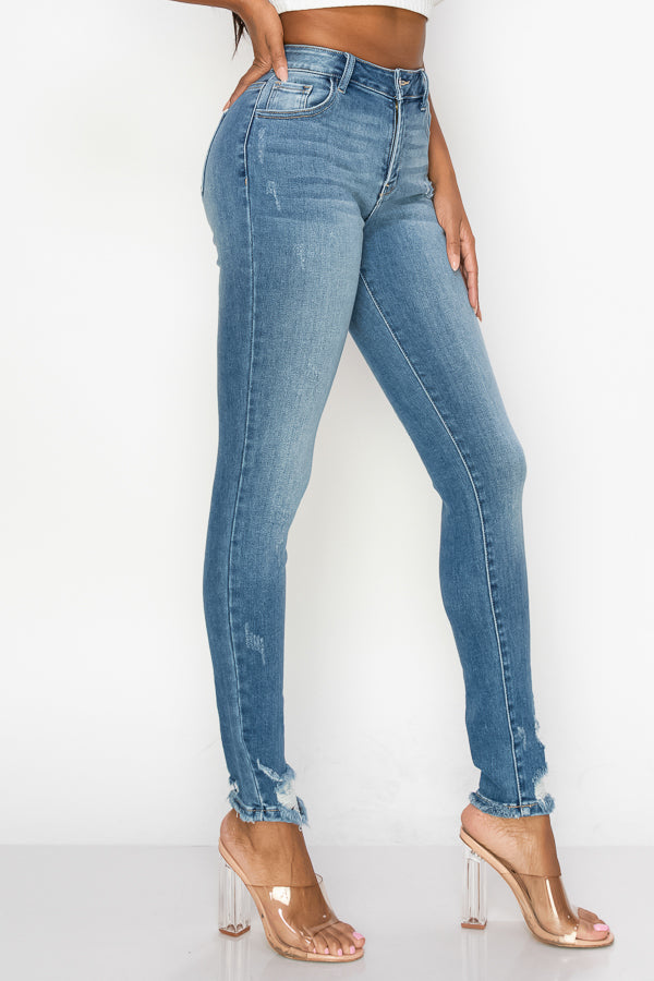 Claire - High Rise Lightly Destructed Premium Skinny