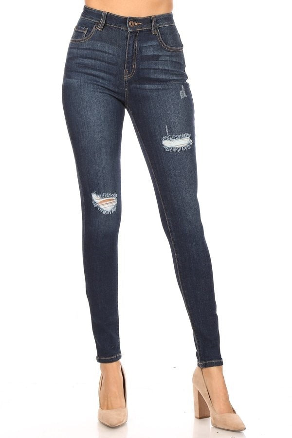 Eve - Jean skinny déchiqueté à taille très haute