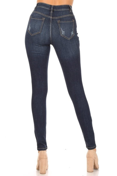 Eve - Jean skinny déchiqueté à taille très haute