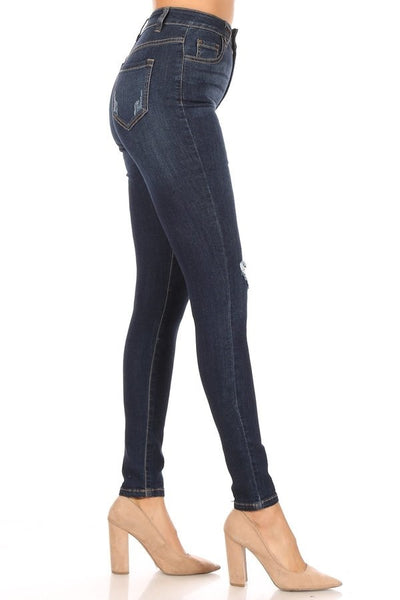 Eve - Jean skinny déchiqueté à taille très haute