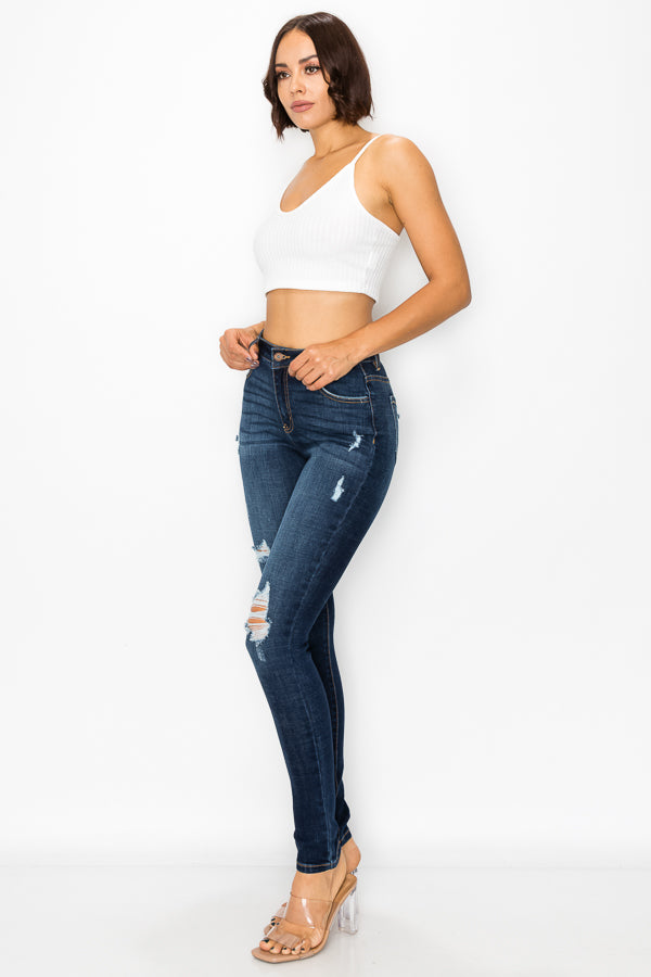 Zoey - High Rise Destructed Skinny