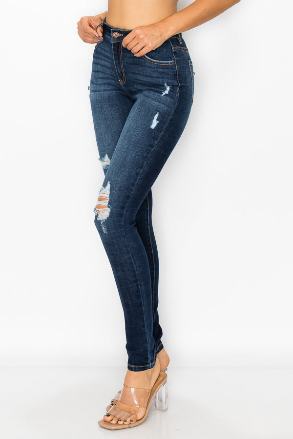 Zoey - Skinny déchiré à taille haute