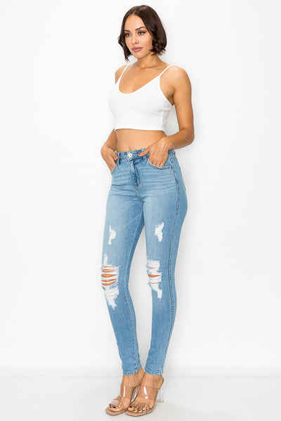 Abby - High Rise Destructed Skinny