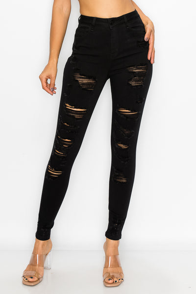 Kimberly - High Rise Heavy Destructed Skinny