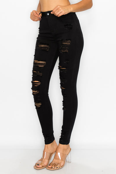 Kimberly - High Rise Heavy Destructed Skinny