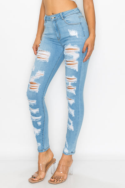 Kimberly - High Rise Heavy Destructed Skinny