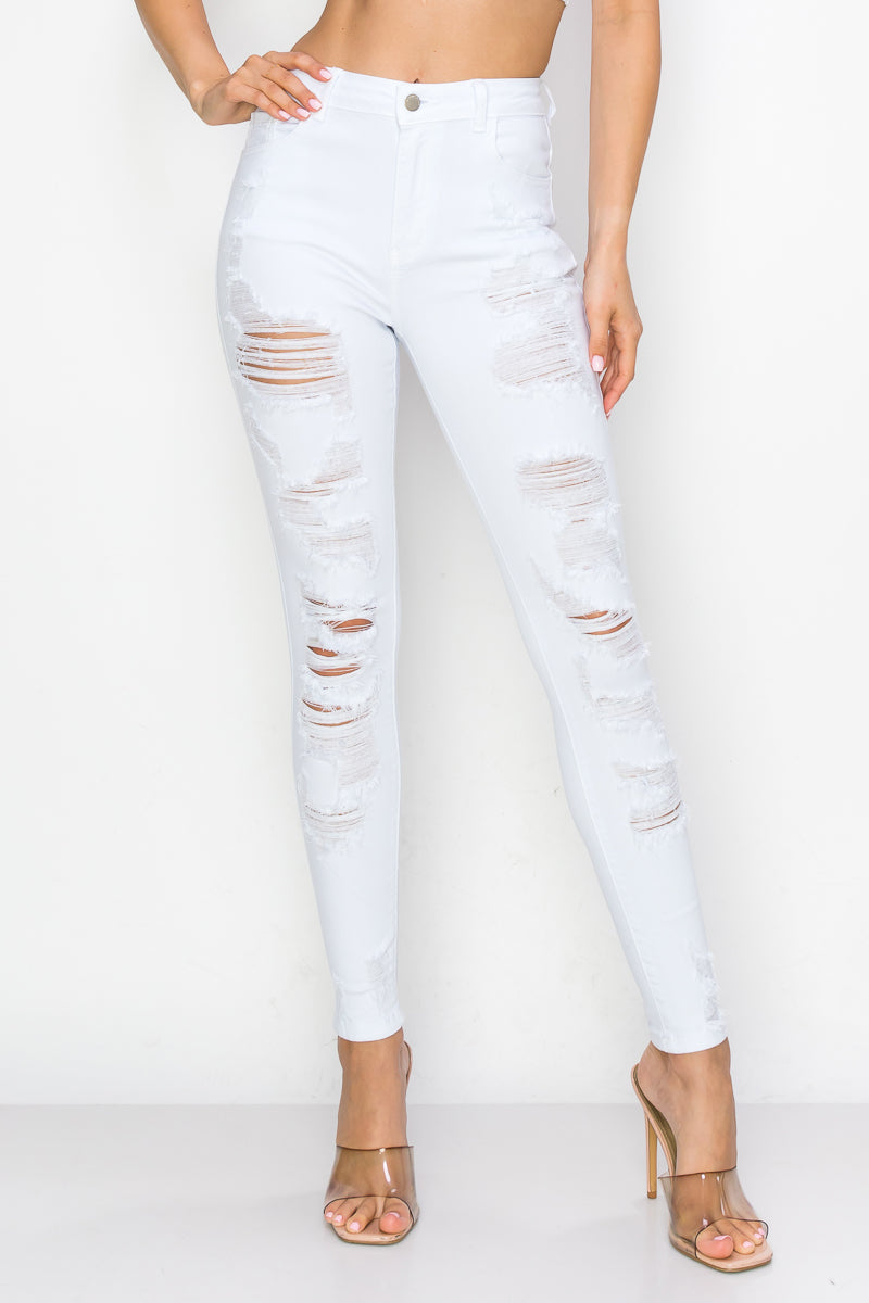 Kimberly - High Rise Heavy Destructed Skinny