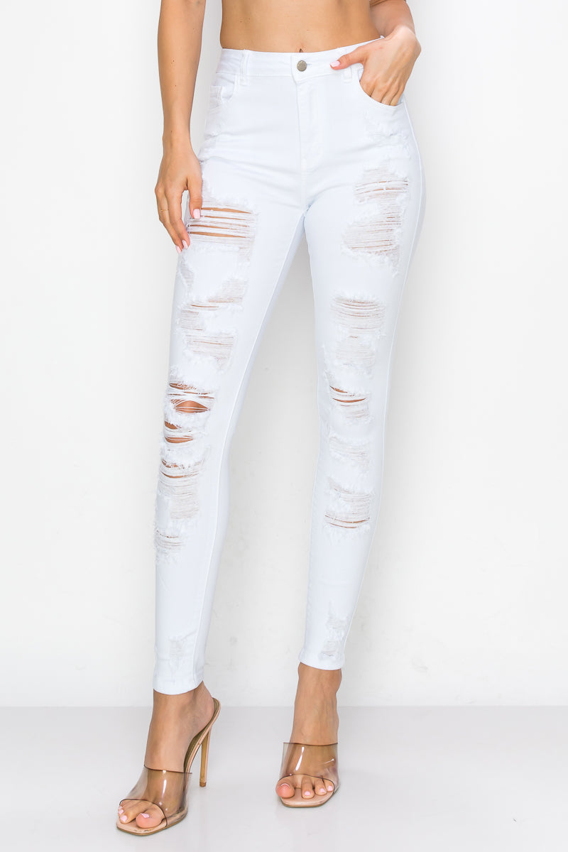 Kimberly - High Rise Heavy Destructed Skinny