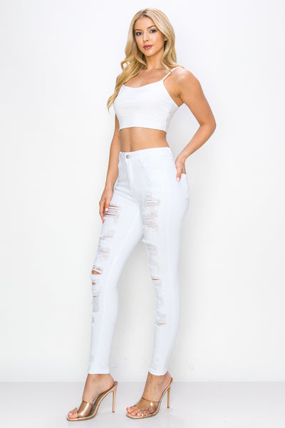 Kimberly - High Rise Heavy Destructed Skinny