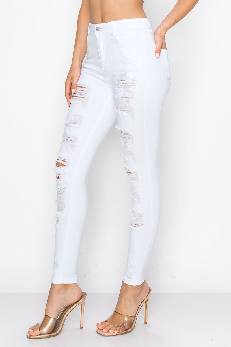 Kimberly - High Rise Heavy Destructed Skinny