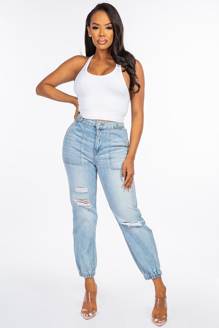 Kendall - Pantalon de jogging à poches obliques à taille haute