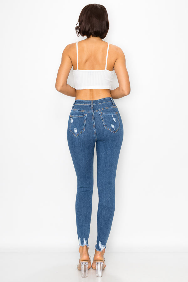 Sharon - Jean skinny déchiré à taille haute