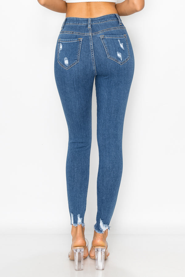 Sharon - Jean skinny déchiré à taille haute