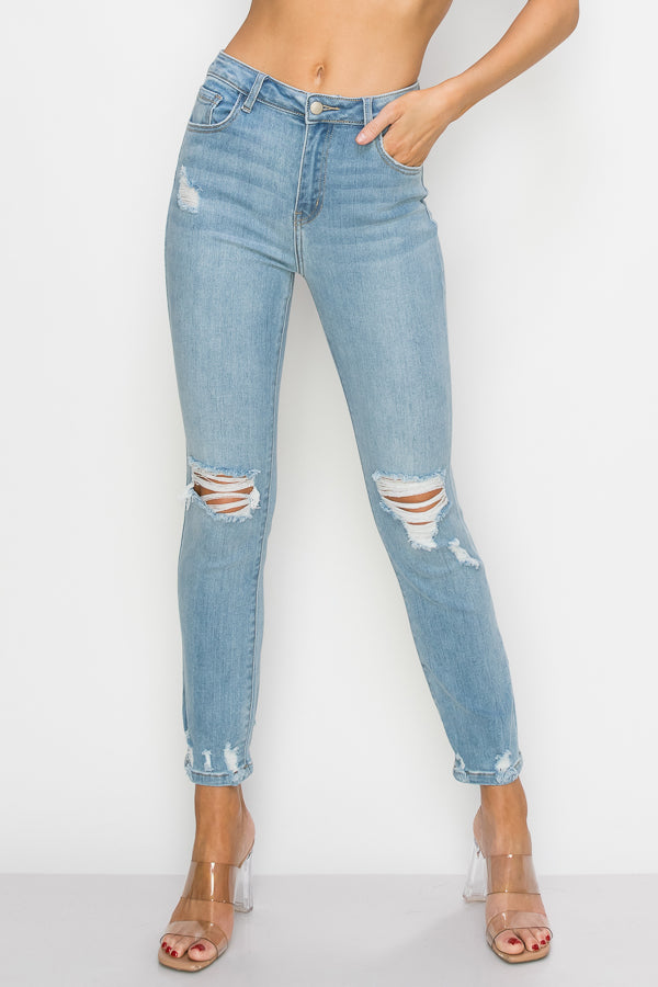 Margaret - High Rise Destructed Straight Leg