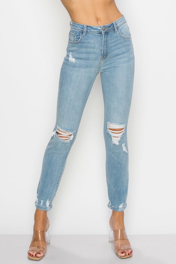 Margaret - High Rise Destructed Straight Leg