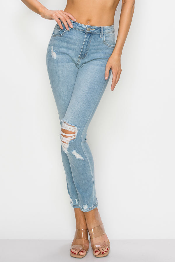 Margaret - High Rise Destructed Straight Leg