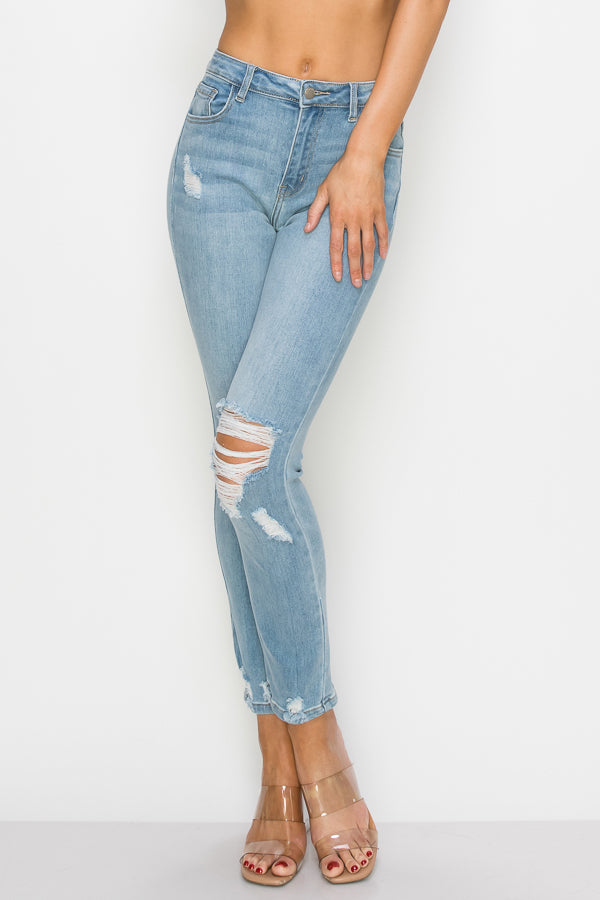 Margaret - High Rise Destructed Straight Leg