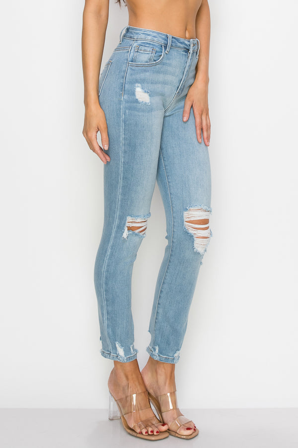 Margaret - High Rise Destructed Straight Leg