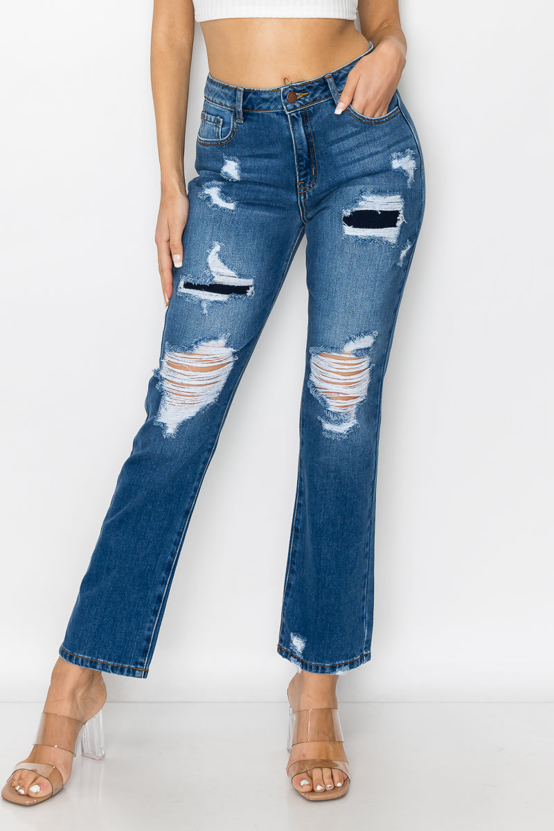 Kelsey - Gamba dritta distrutta con toppa a vita alta