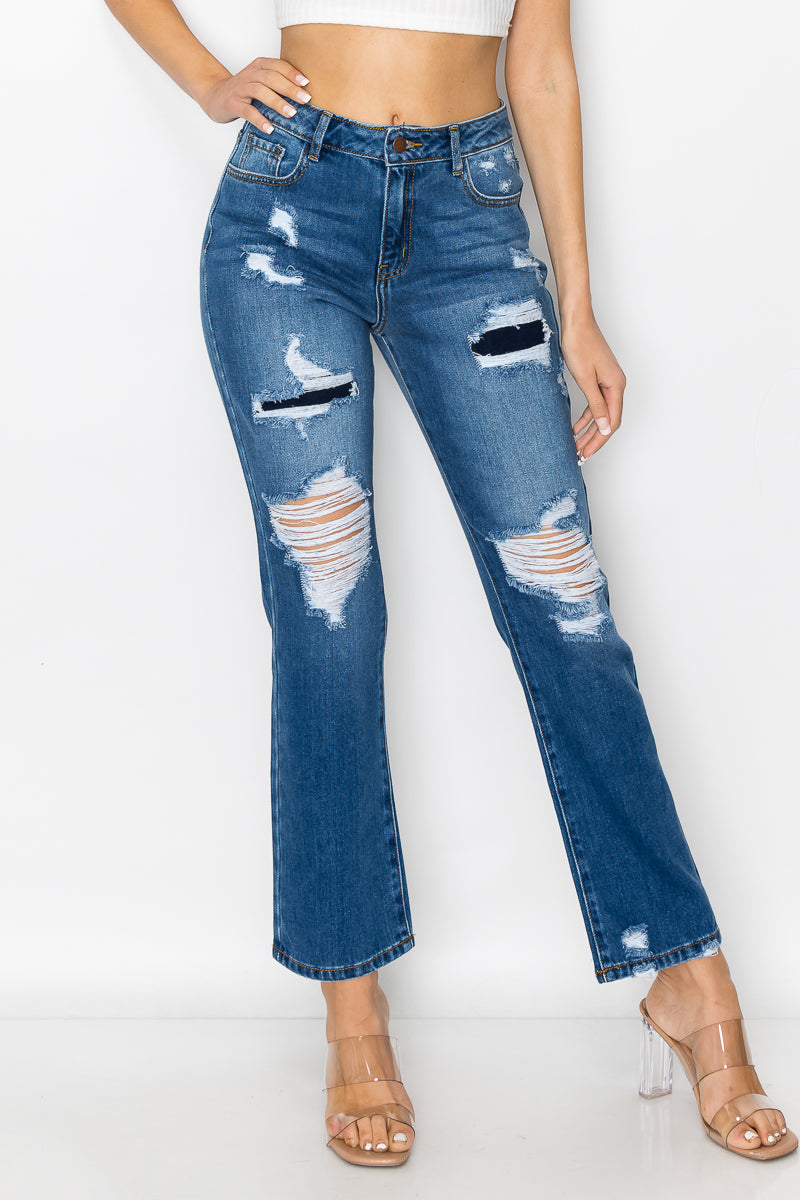 Kelsey - Gamba dritta distrutta con toppa a vita alta