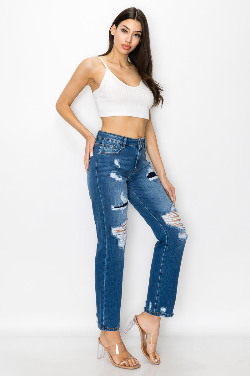 Kelsey - Gamba dritta distrutta con toppa a vita alta