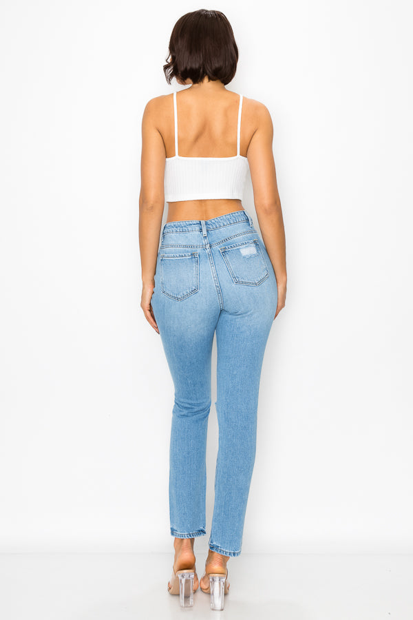 Abigail - Super High Rise Destructed Mom Jeans