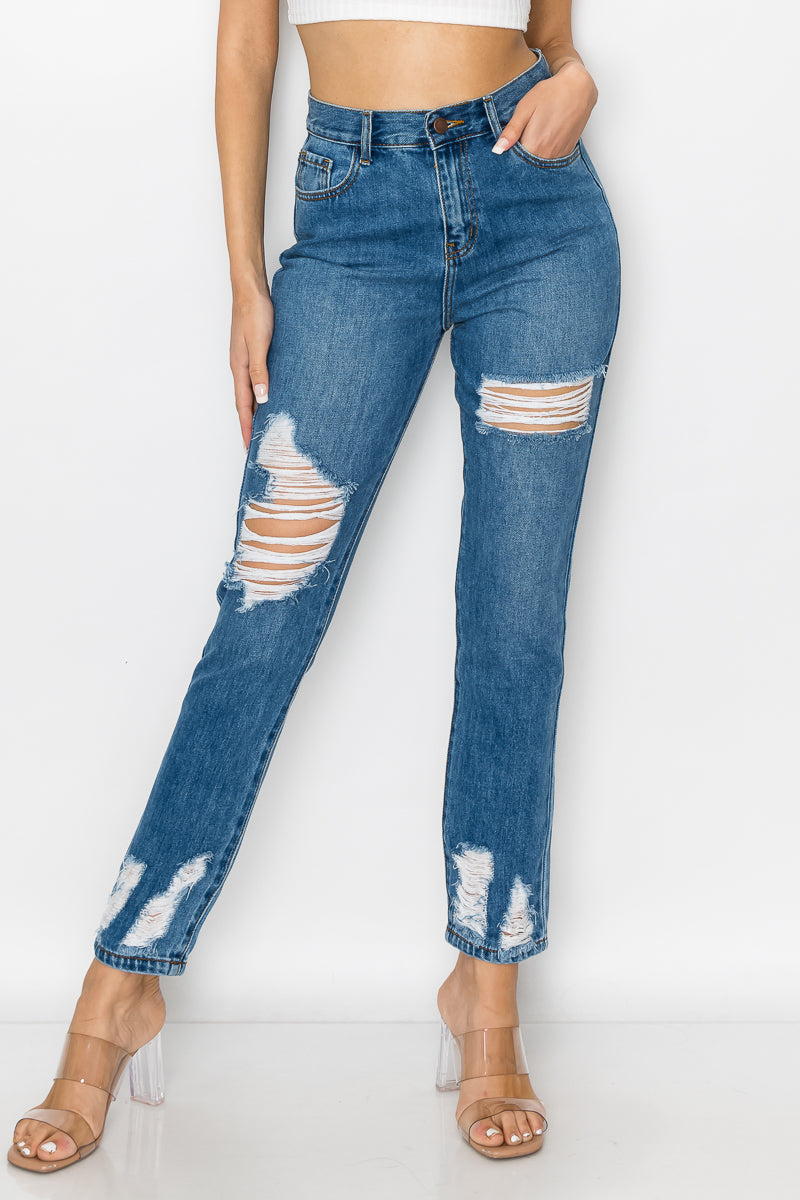 Eleanor Jean mom a taille haute et ourlet dechire Encore Jeans