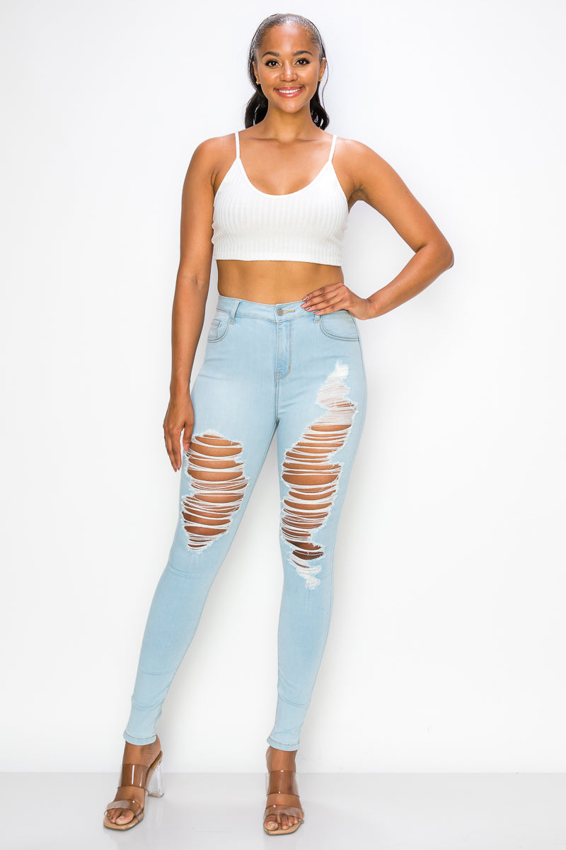 Ruby - High Rise Destructed Soft Stretch Skinny