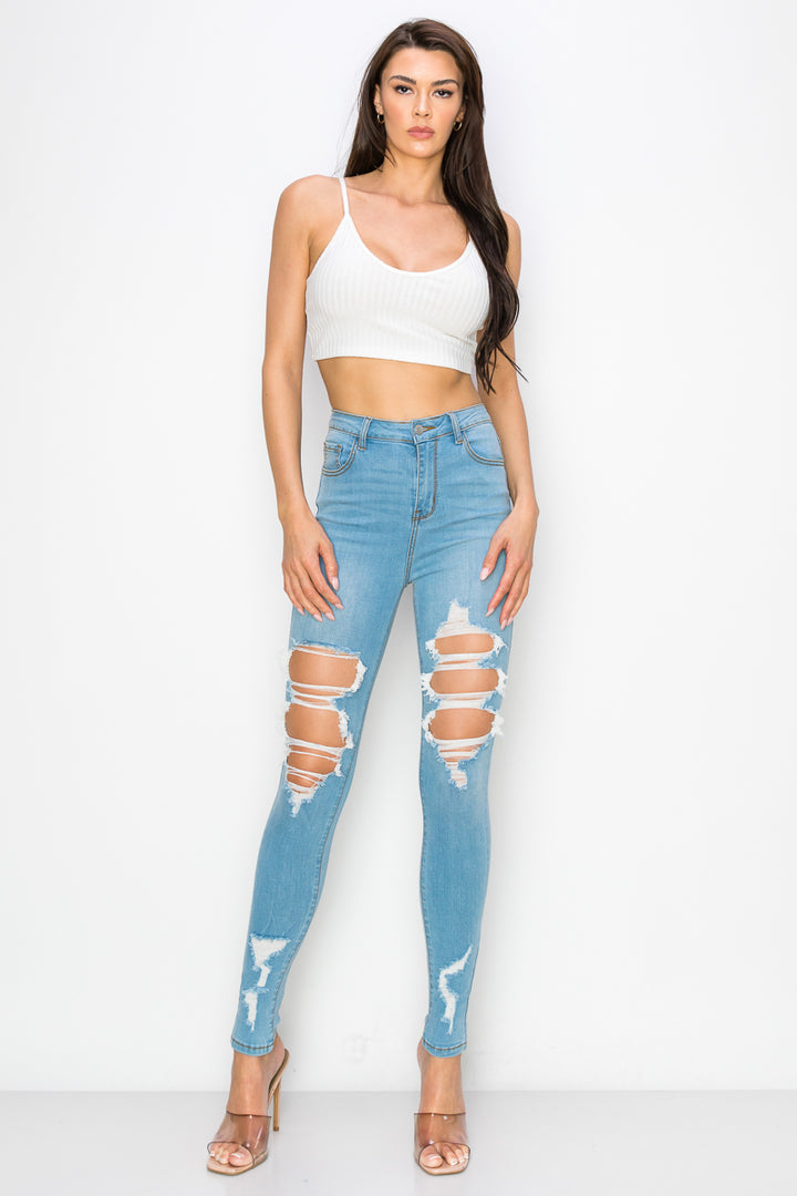 Aubrey - High Rise Destructed Soft Stretch Skinny