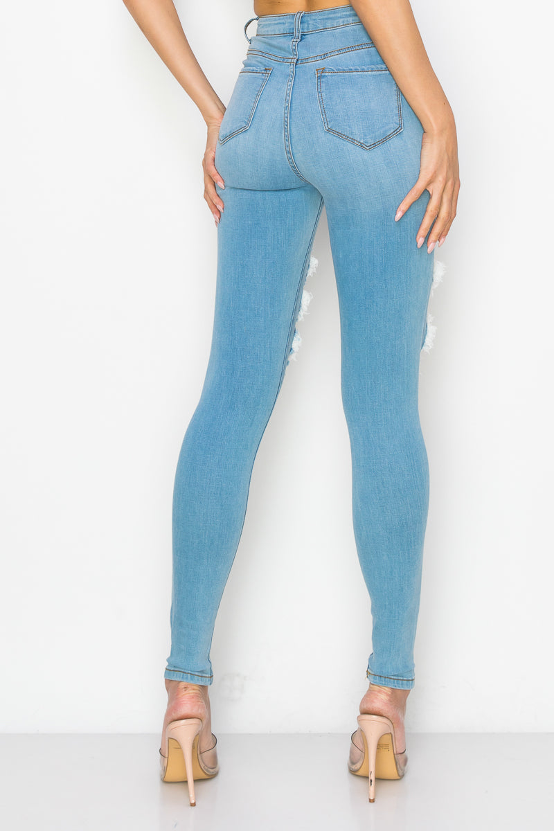 Aubrey - High Rise Destructed Soft Stretch Skinny