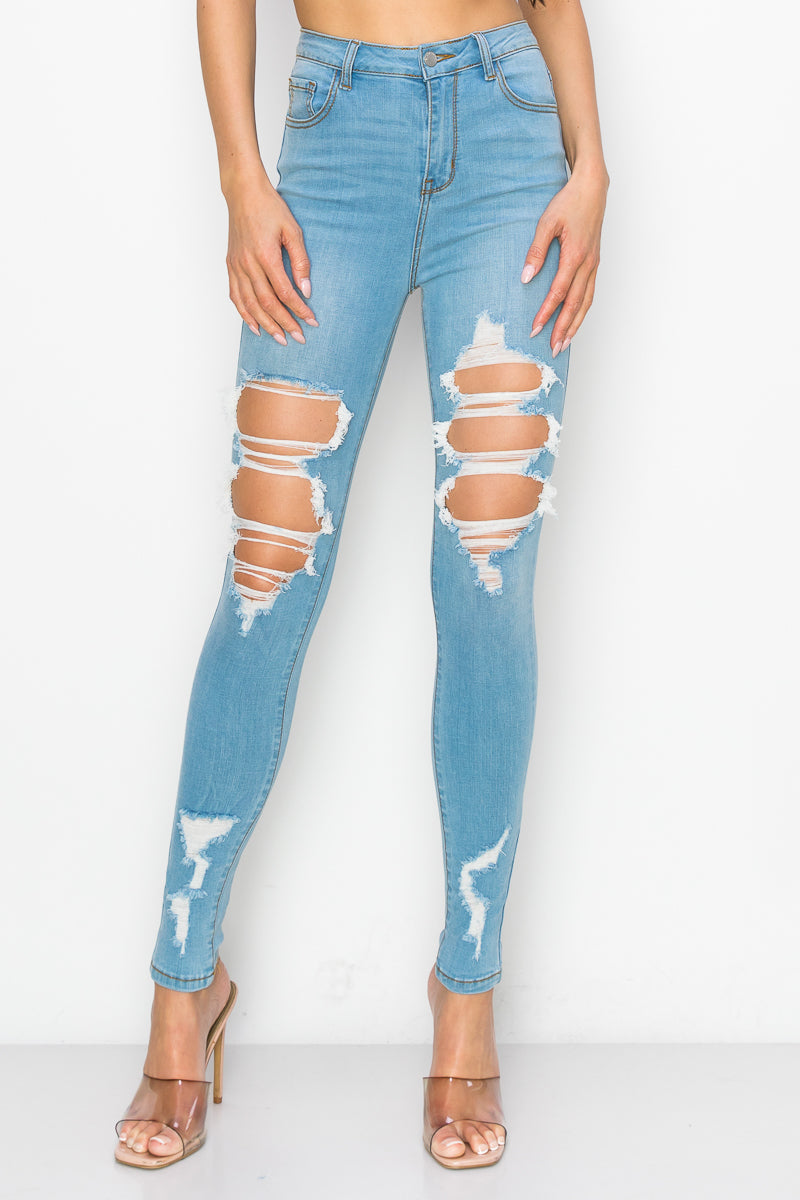 Aubrey - High Rise Destructed Soft Stretch Skinny
