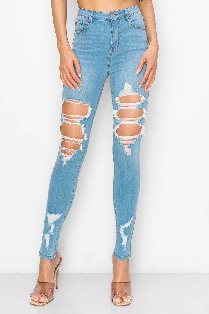 Aubrey - High Rise Destructed Soft Stretch Skinny