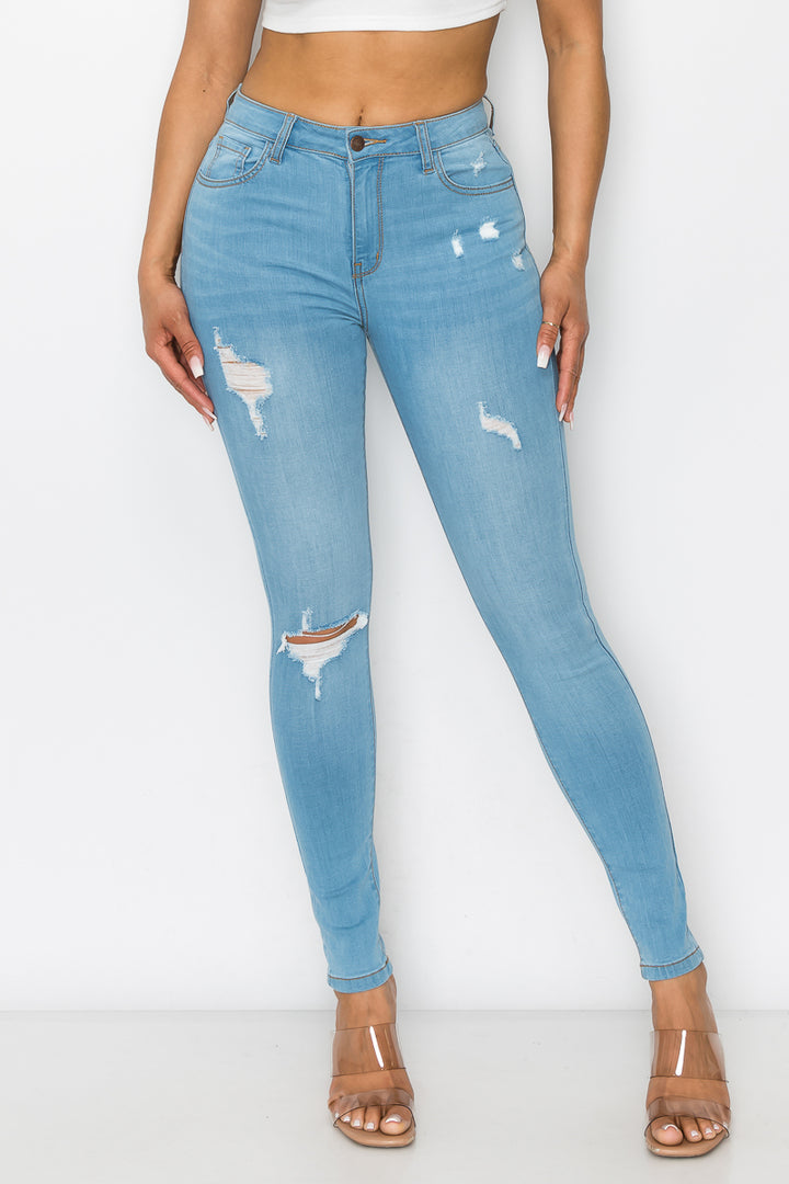 Lola - Jean skinny minimaliste à taille haute