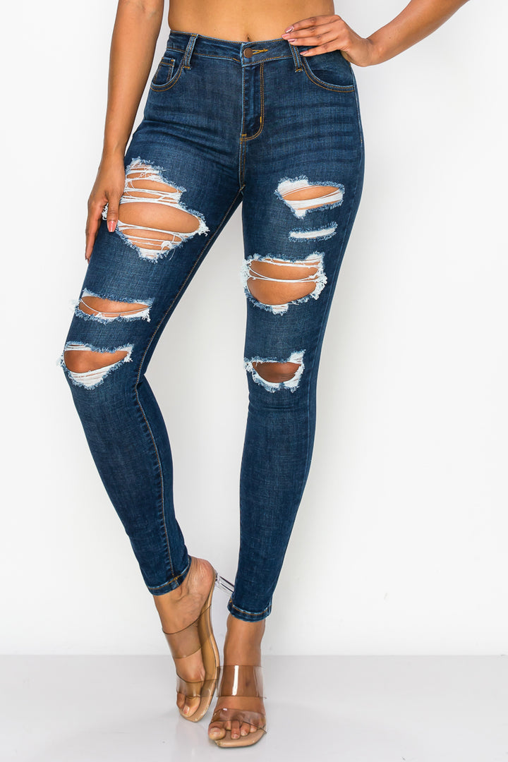 Savannah - High Rise Destructed Stretch Skinny