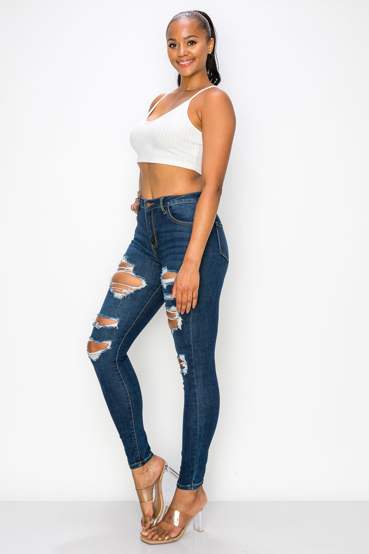 Savannah - High Rise Destructed Stretch Skinny