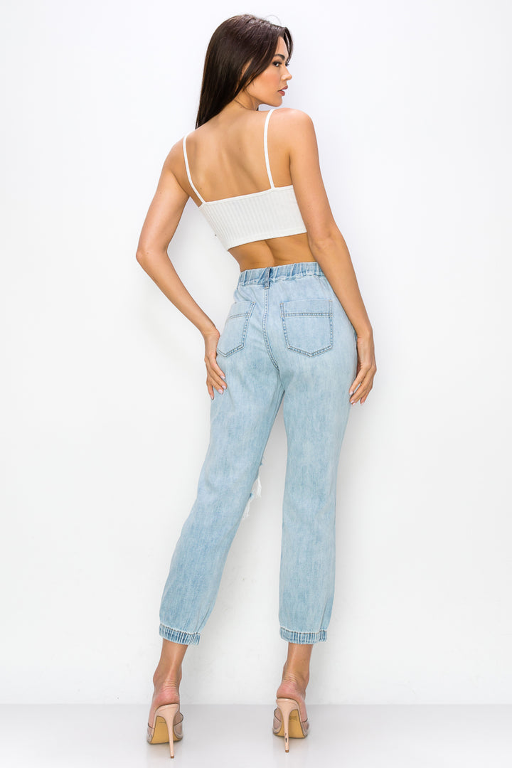 Kendra - High Rise Destructed Joggers