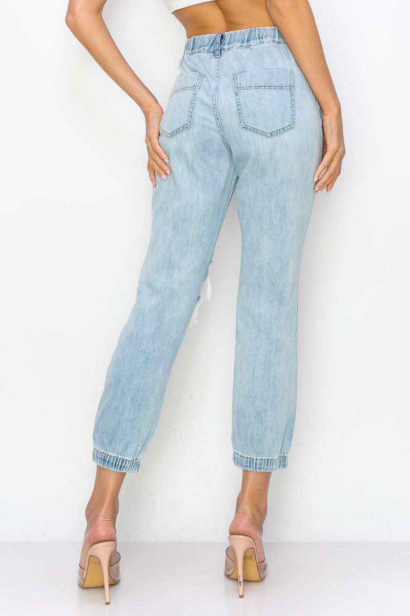 Kendra - High Rise Destructed Joggers