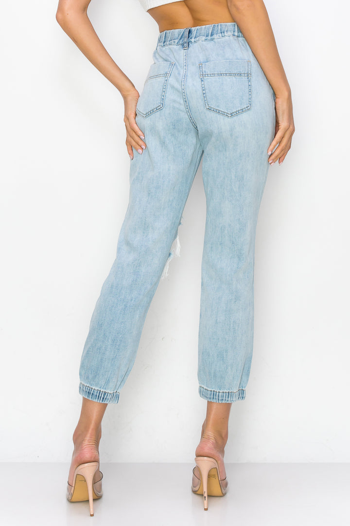 Kendra - High Rise Destructed Joggers