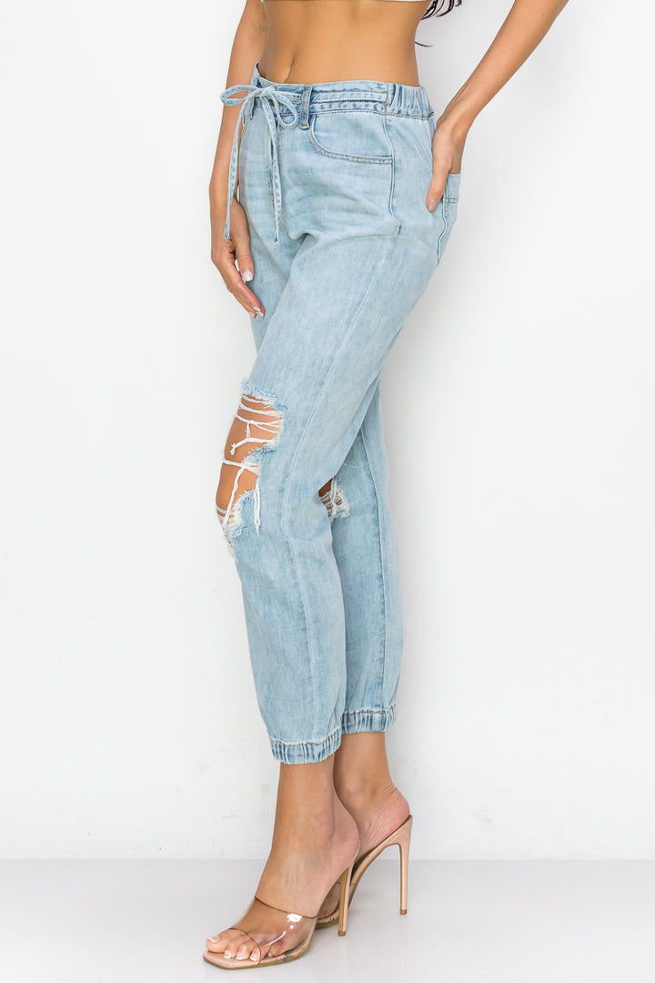 Kendra - High Rise Destructed Joggers
