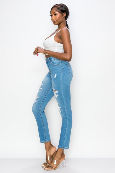 Naomi - Calça jeans High Rise Destructed Girlfriend
