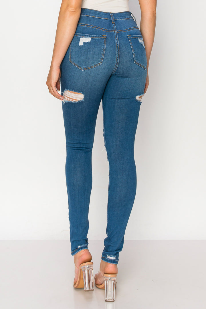 Julia - High Rise Destructed Patch Stretch Skinny