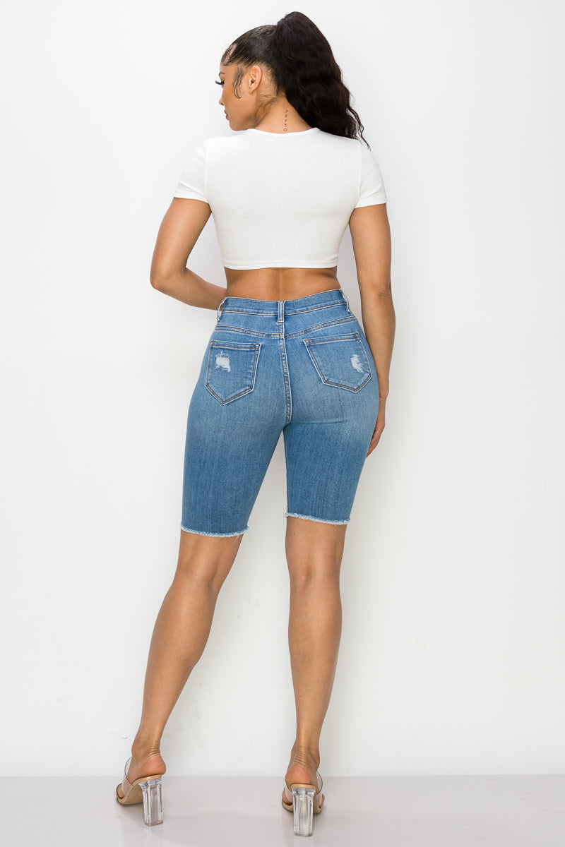 Leslie - High Rise Destructed Fray Hem